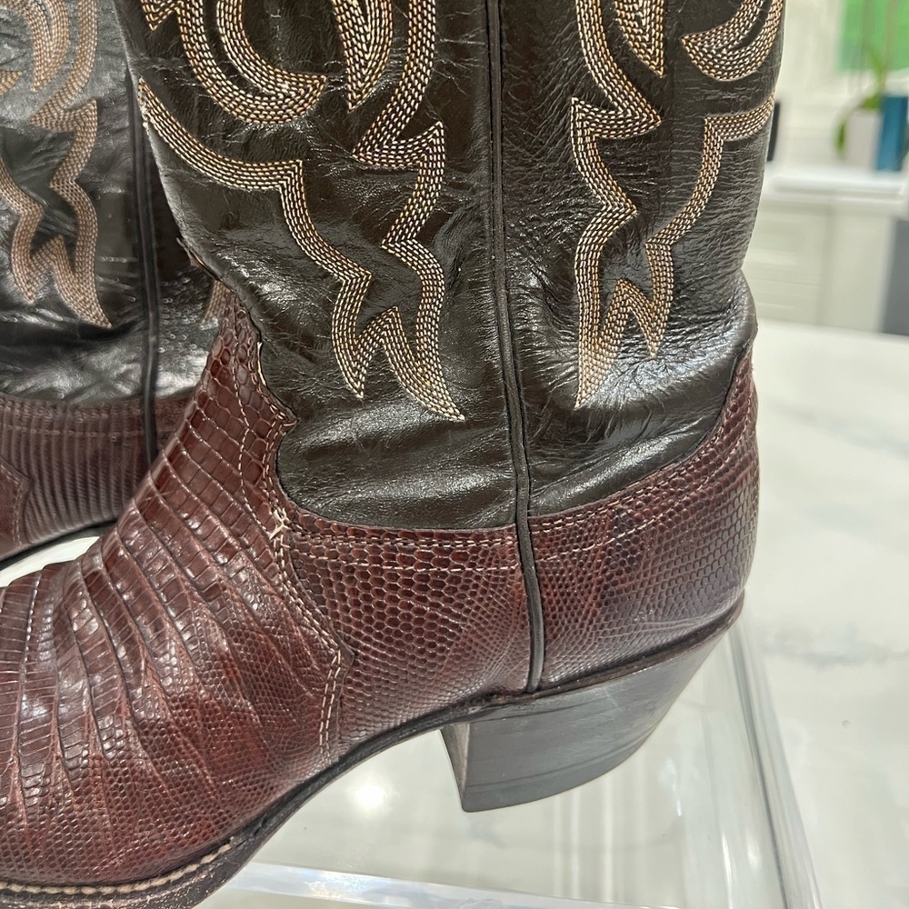 Justin Vintage brown lizard L 4711 western cowboy boots size 6 - Picture 2 of 14